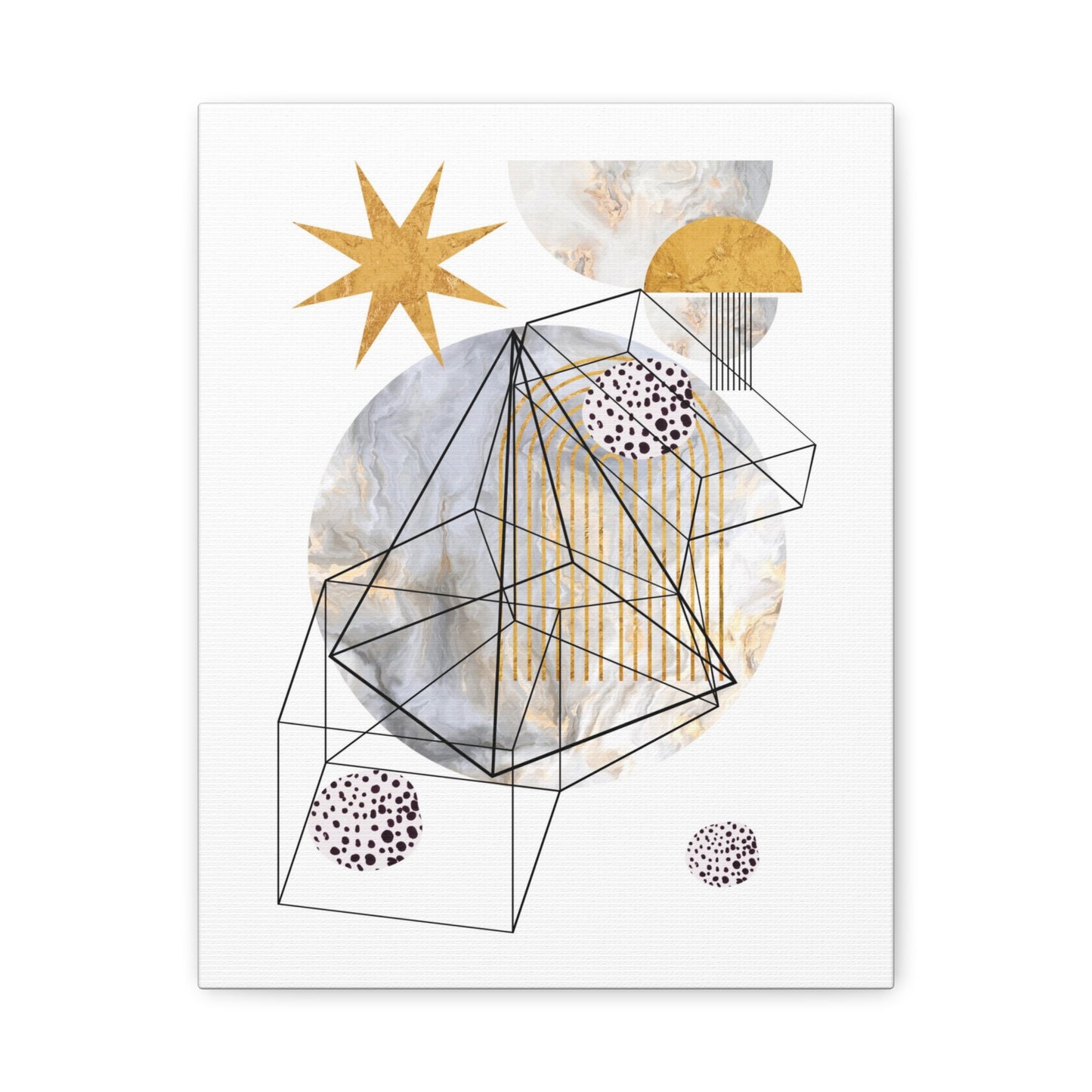 Abstract Geometric Wall Art, Modern Canvas Print