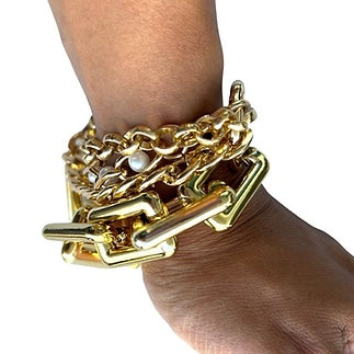 Chunky Pearl Chain Link Bracelet image 3