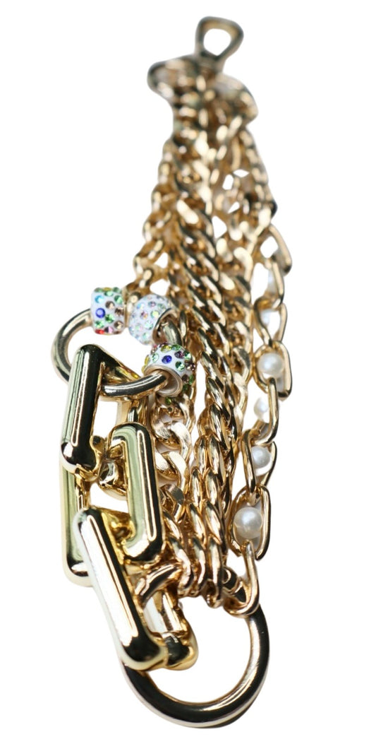 Chunky Pearl Sparkle Chain Link Bracelet image 1