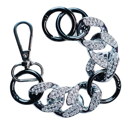 Chunky Gun Metal Rhinestone Rocker Bracelet image 1