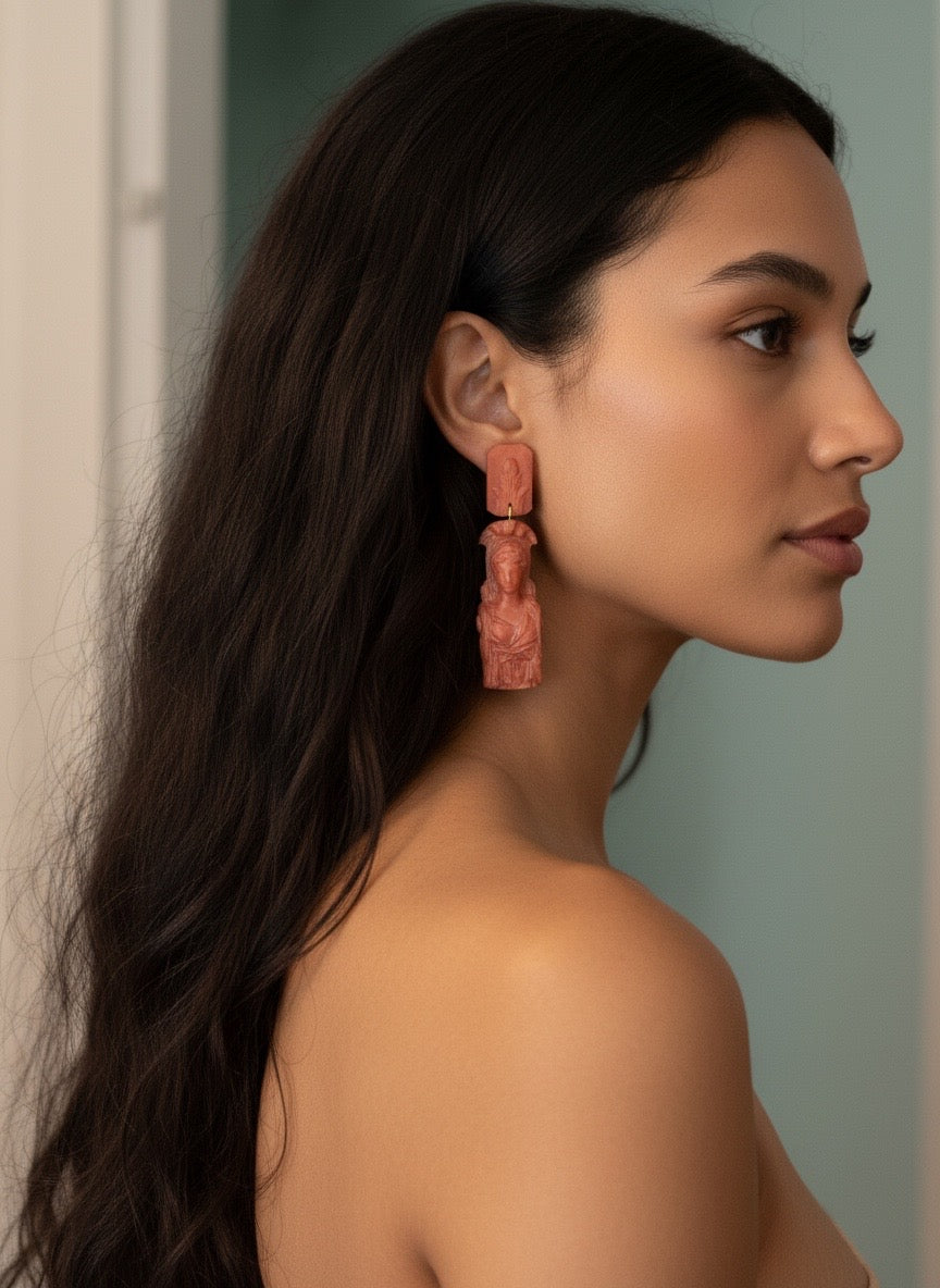 The Ethereal Goddess Earring in Terra Cotta Color