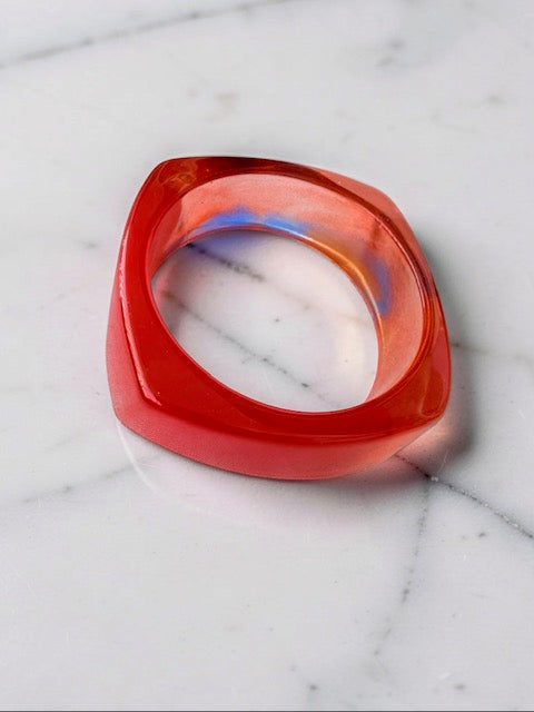 Handcrafted Resin Bracelet -Red Mix