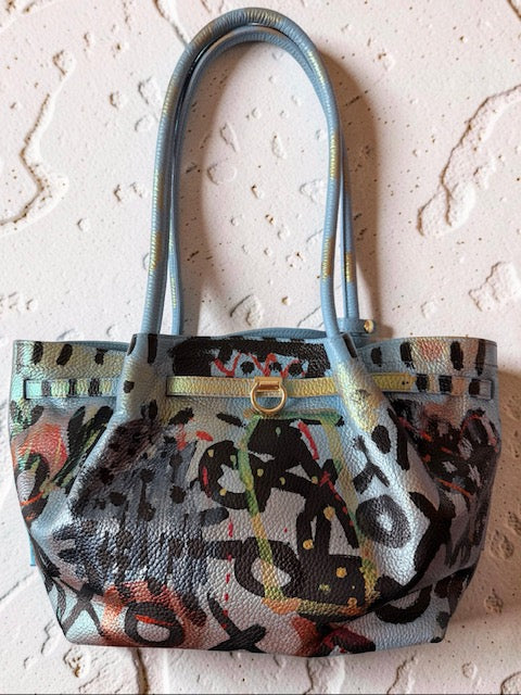 Street Art in Color — One-of-a-Kind Genuine Italian Leather Hand-Painted Shoulder Bag