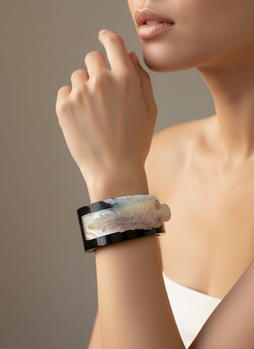 The Ethereal Goddess Cuff - Black & White