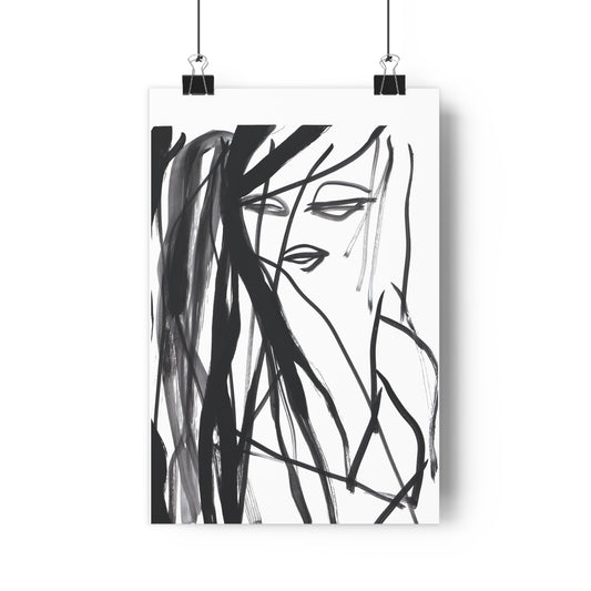 Abstract Wall Art Print - Black and White Portrait, Modern Decor, Minimalist Artwork