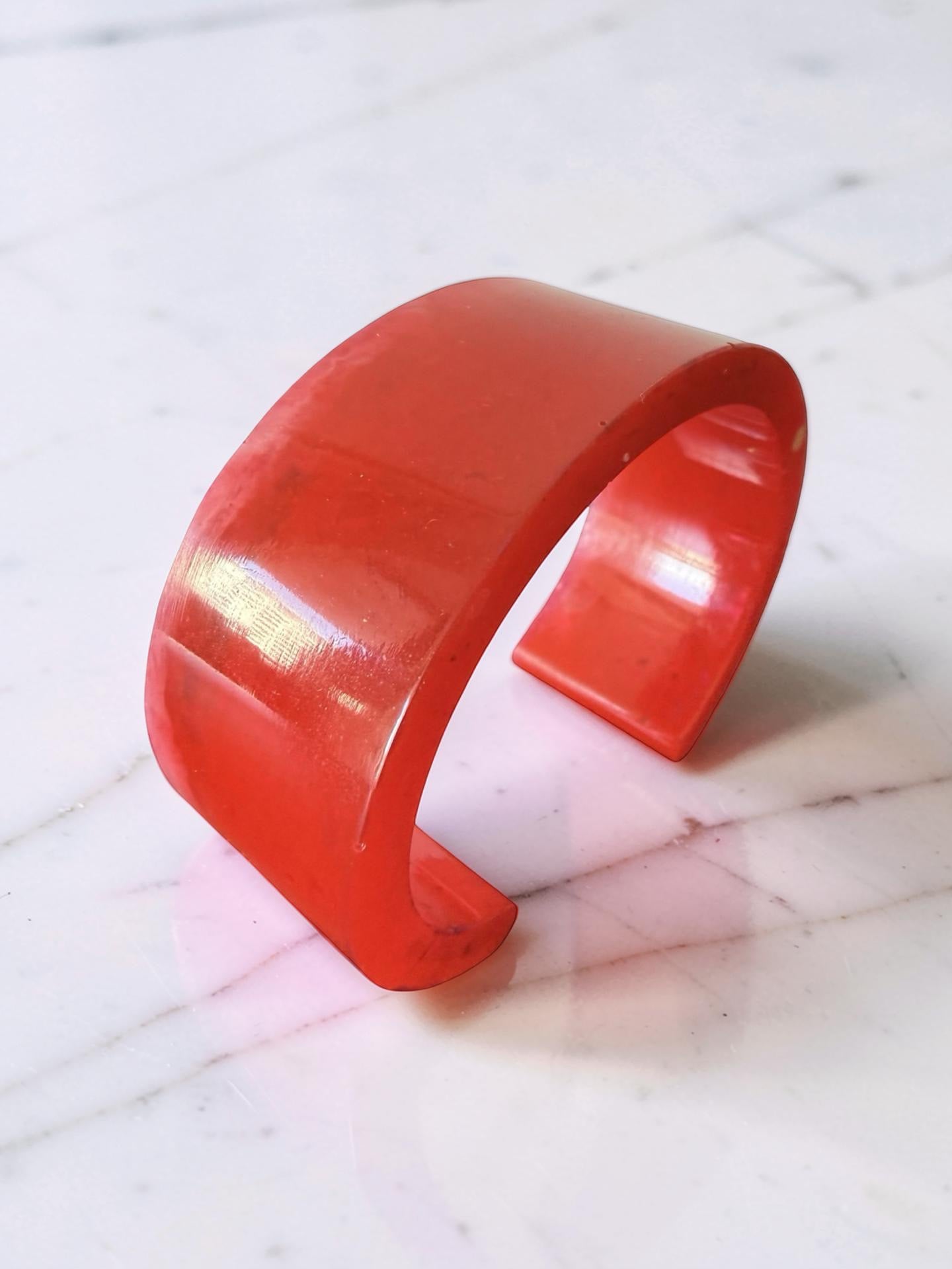 Handcrafted Resin Bracelet - Cherry Red