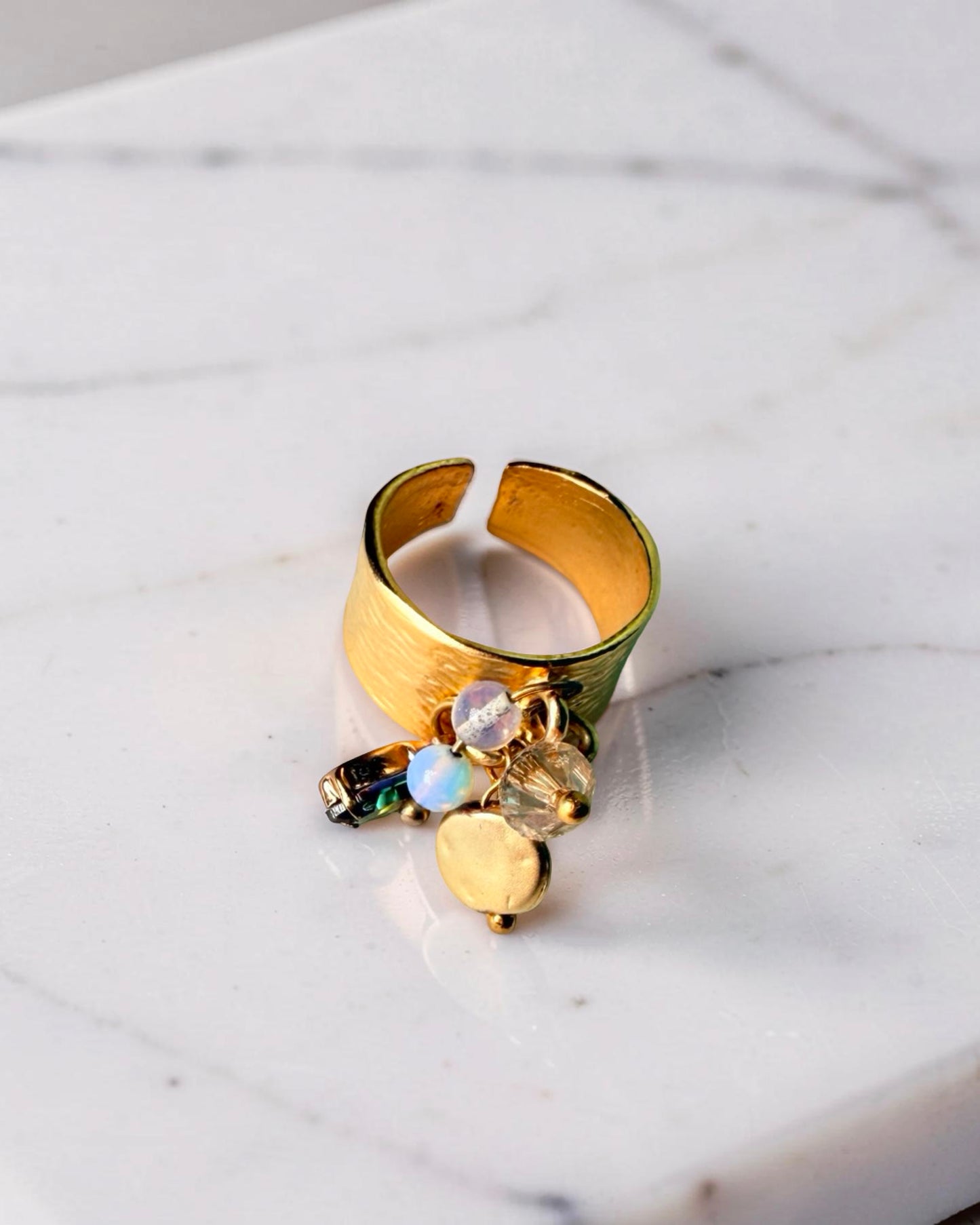 Charm Ring - Moonstone Sparkle