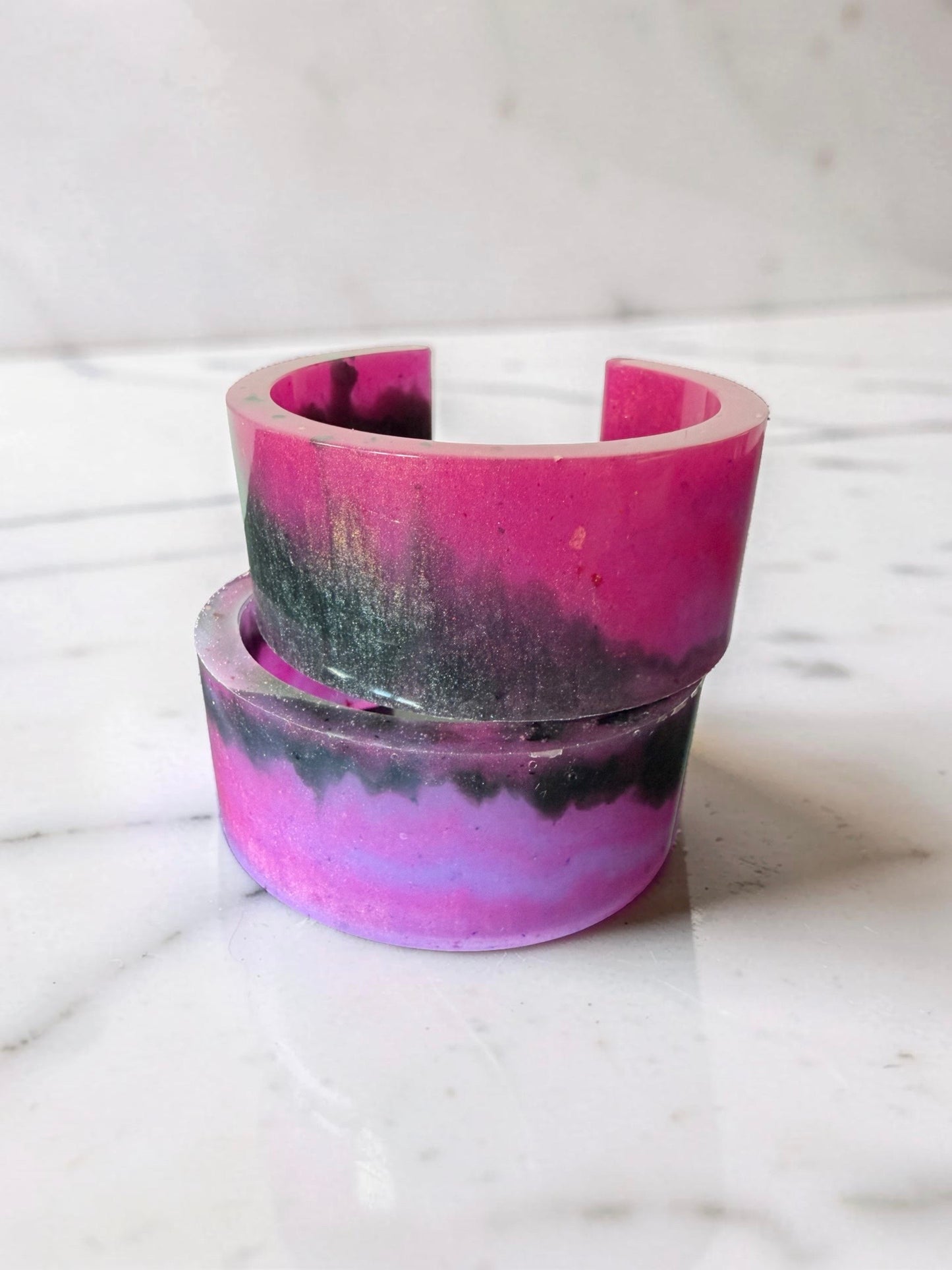 Handcrafted Resin Bracelet Set - Purple Passion