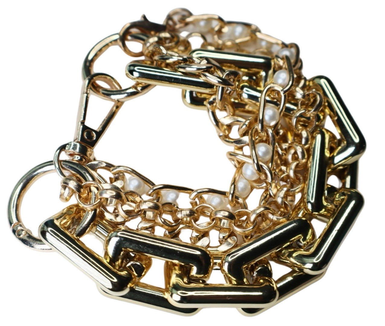 Chunky Pearl Chain Link Bracelet image 1