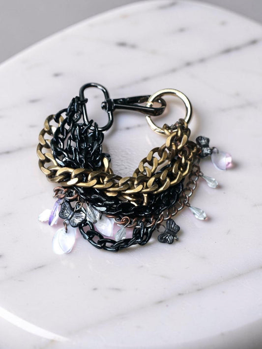Chunky Three-tone Chain Link Bracelet