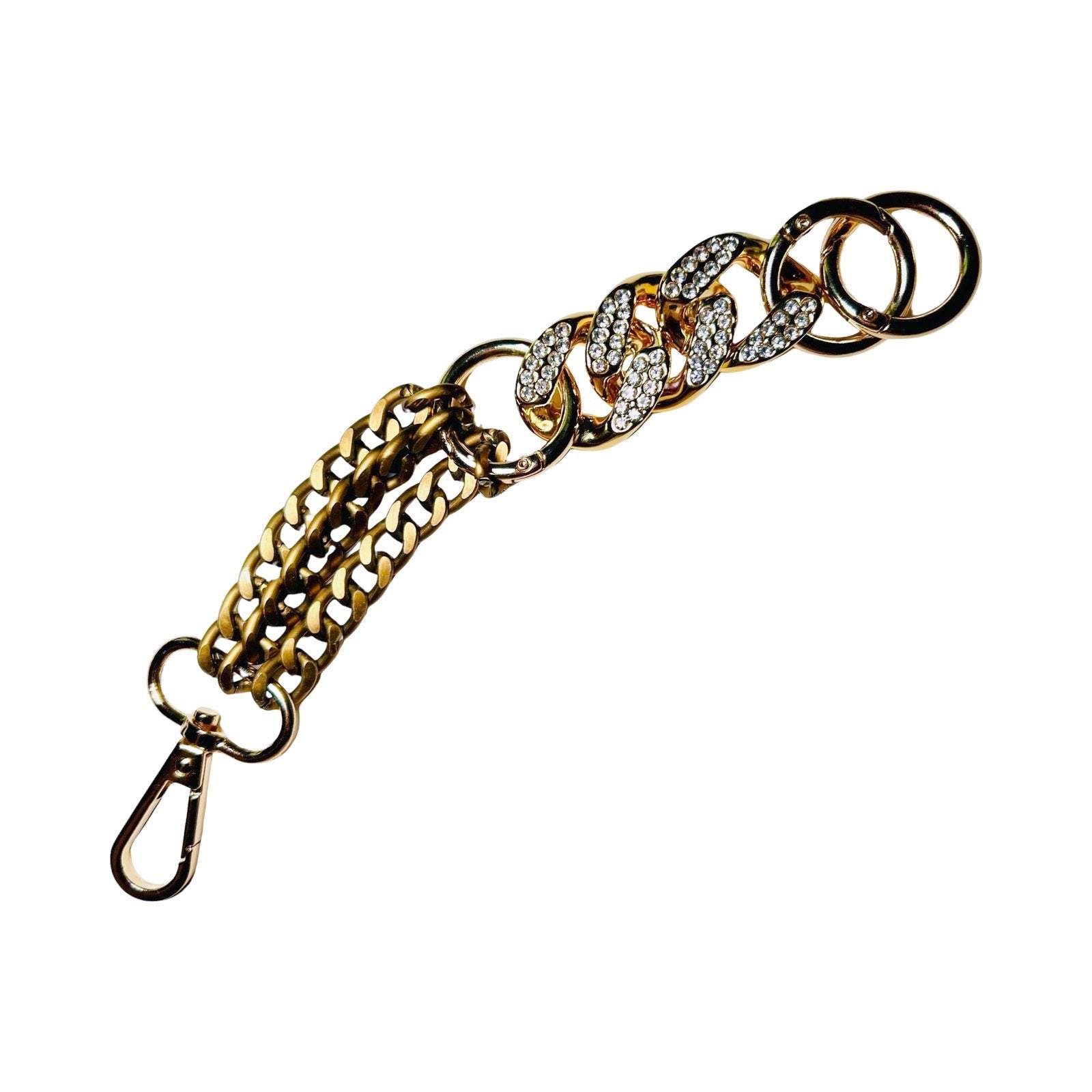 Chunky Two-Tone Rhinestone Chain Link Bracelet image 1