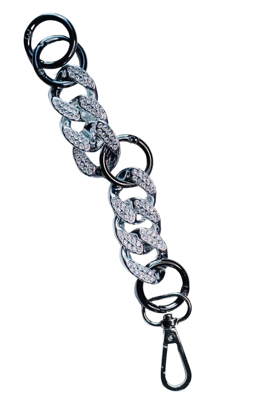 Chunky Gun Metal Rhinestone Rocker Bracelet image 2
