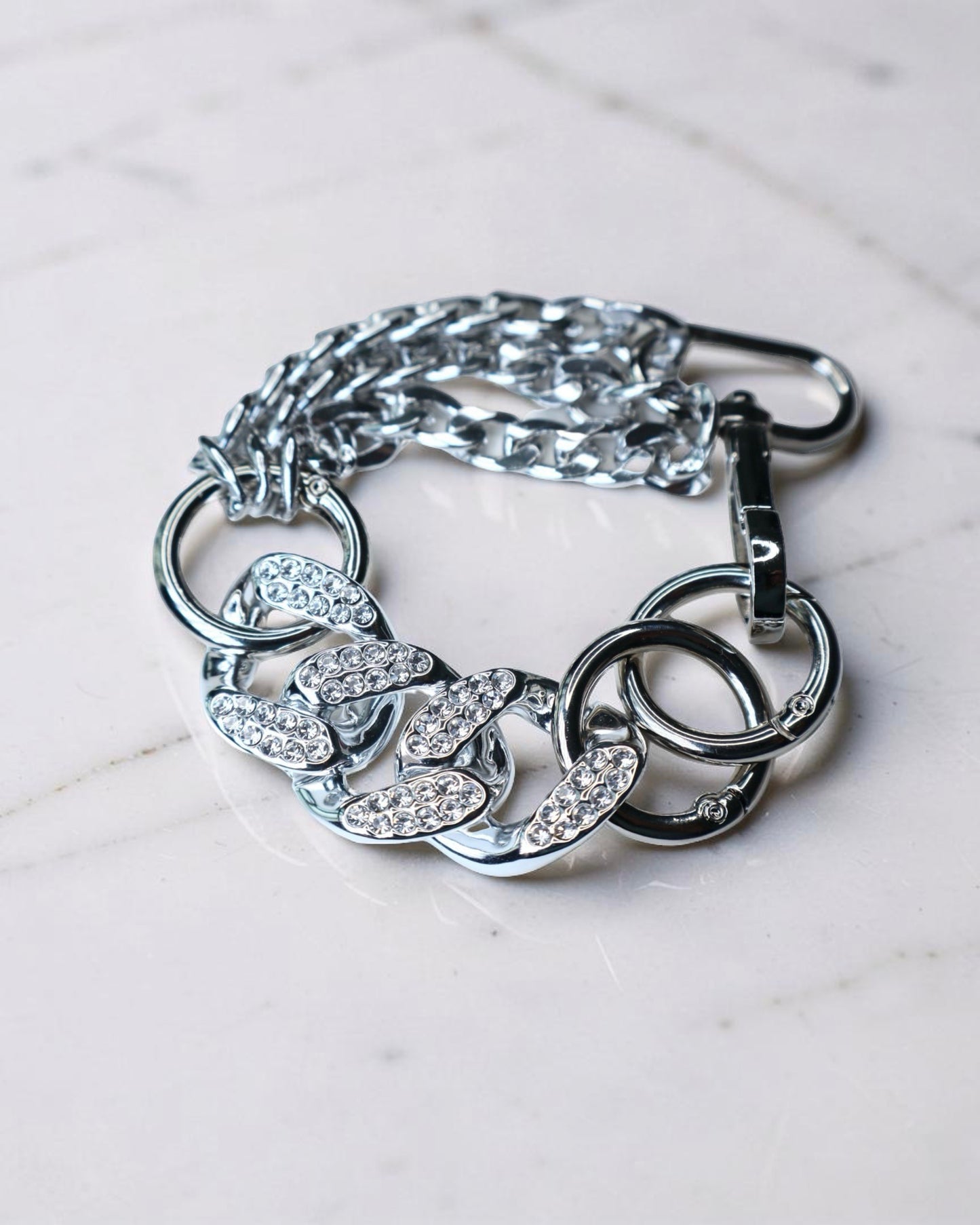 Chunky Rhinestone Chain Link Bracelet