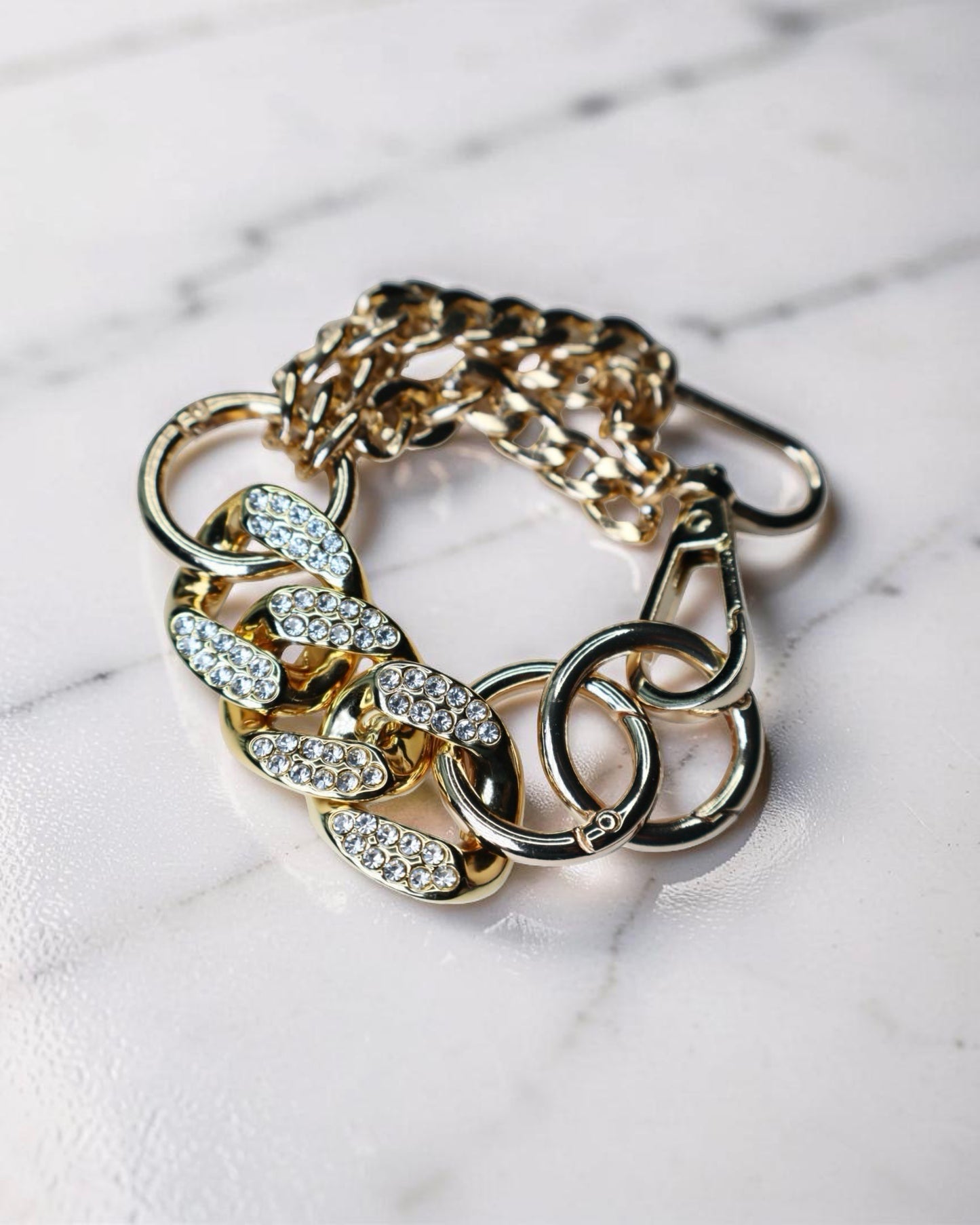 Chunky Rhinestone Chain Link Bracelet