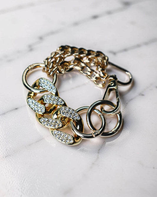 Chunky Rhinestone Chain Link Bracelet