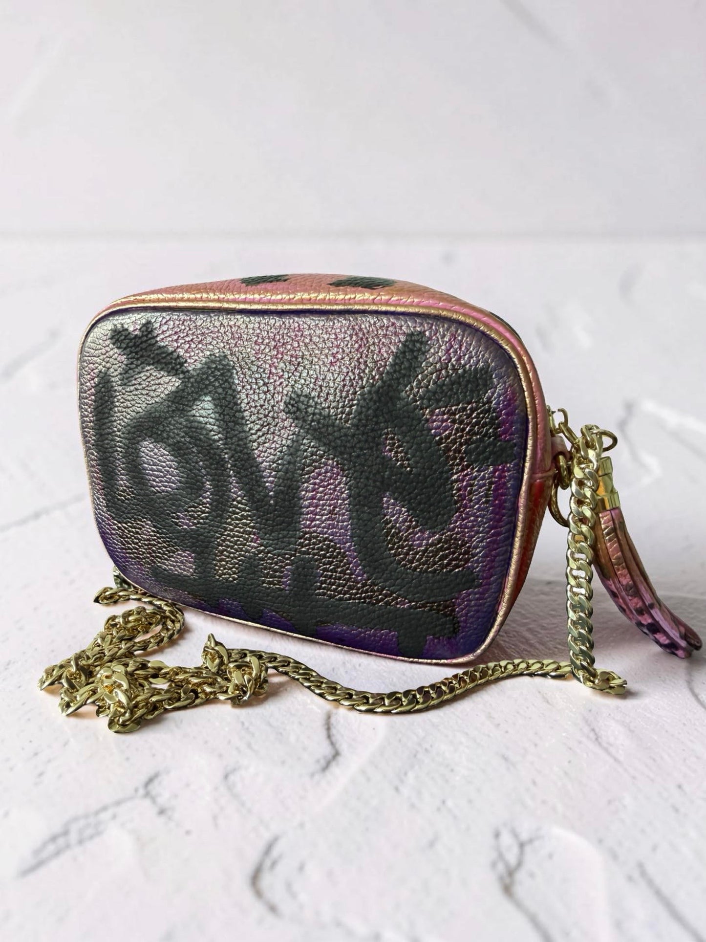 Leather Crossbody - Graffiti Love