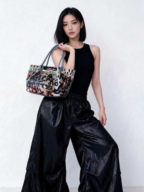 Street Art in Color — One-of-a-Kind Genuine Italian Leather Hand-Painted Shoulder Bag