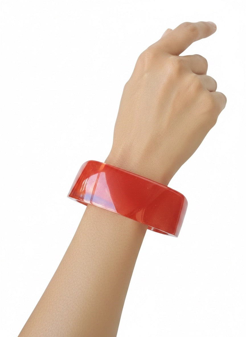 Handcrafted Resin Bracelet -Red Mix