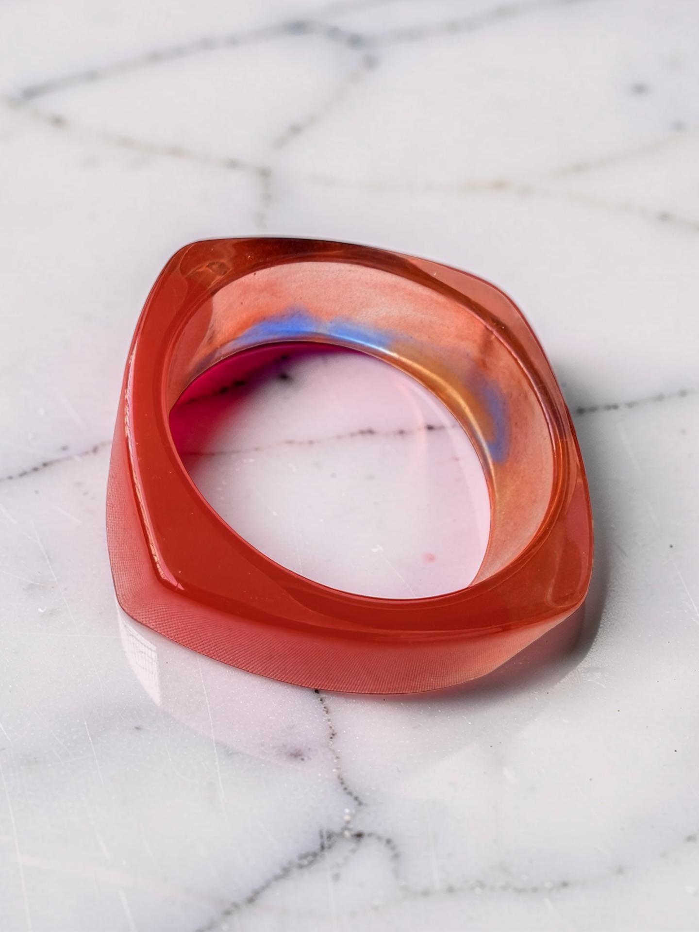 Handcrafted Resin Bracelet -Red Mix