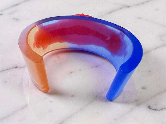 Handcrafted Resin Bracelet - Classic Red Hot Blue