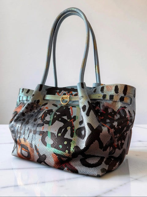 Street Art in Color — One-of-a-Kind Genuine Italian Leather Hand-Painted Shoulder Bag